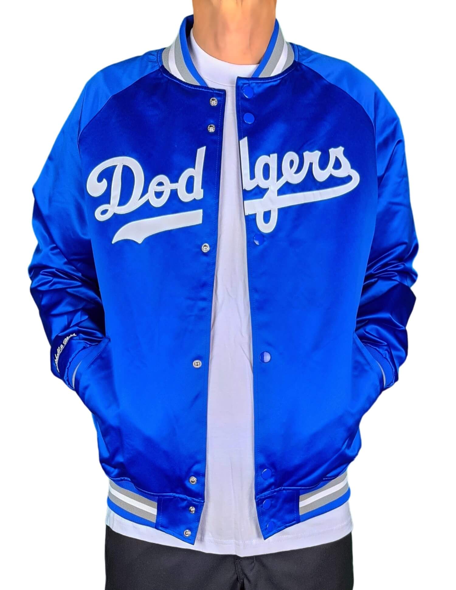 LA Dodgers Blended Blue and White Letterman Jacket
